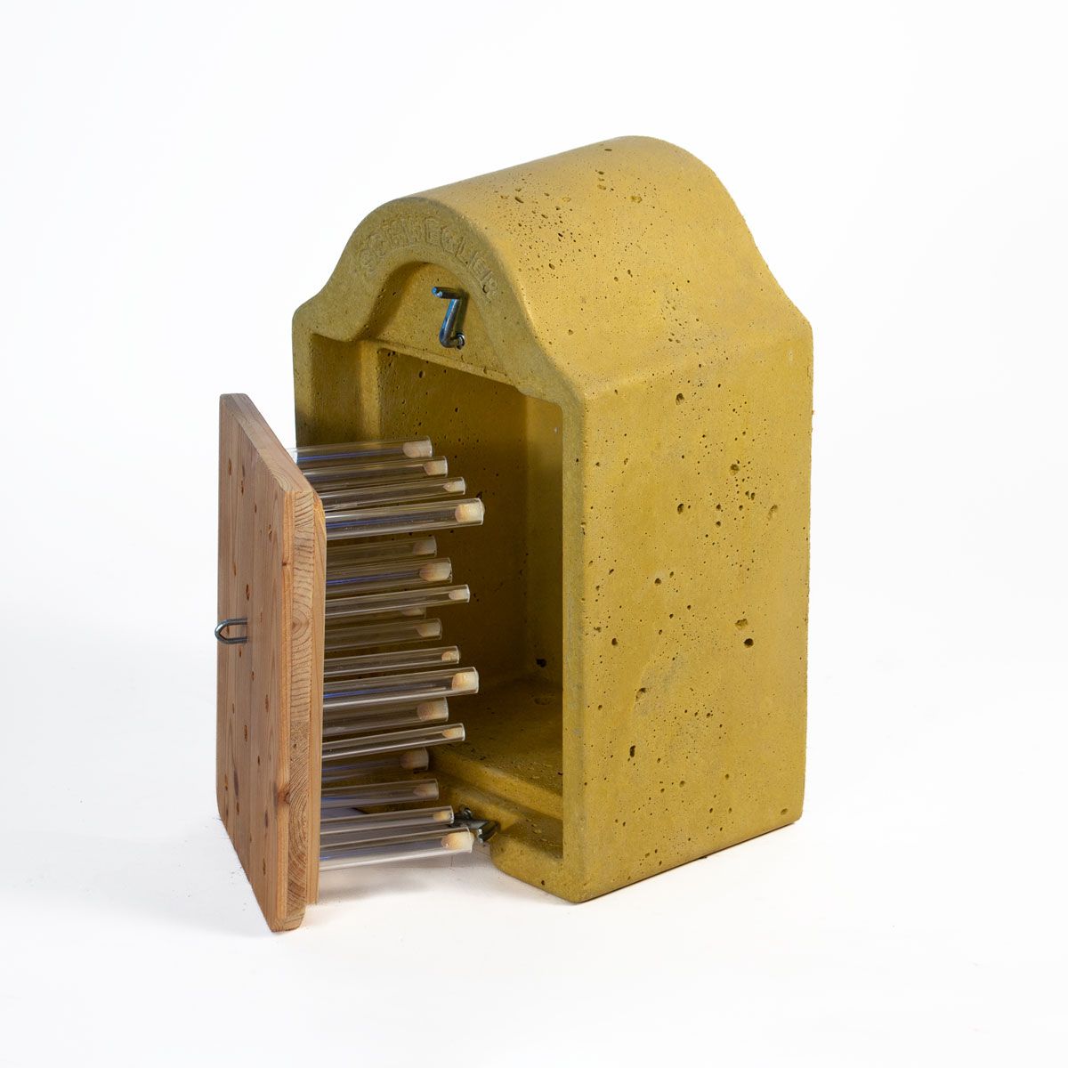 Naturschutzprodukt Insektennisthaus für solitär lebende Insekten mit Röhren für Beobachung