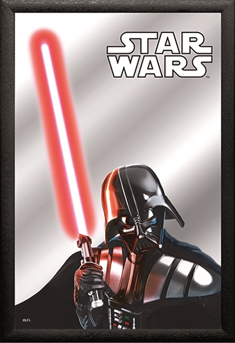 Set: 2 Spiegelbilder Star Wars Film Deko Bild 30x20 cm Wandbilder Hinterglasdruck mit Rahmen