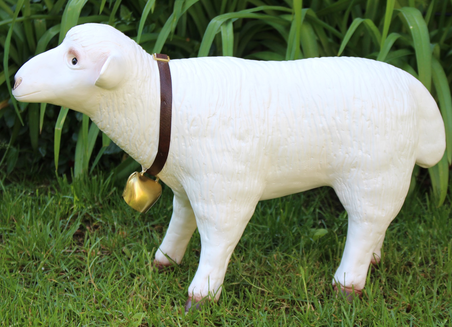 Deko Garten Figur Dekofigur Gartenfigur Tierfigur weißes Schaf stehend aus Kunststoff Höhe 36 cm