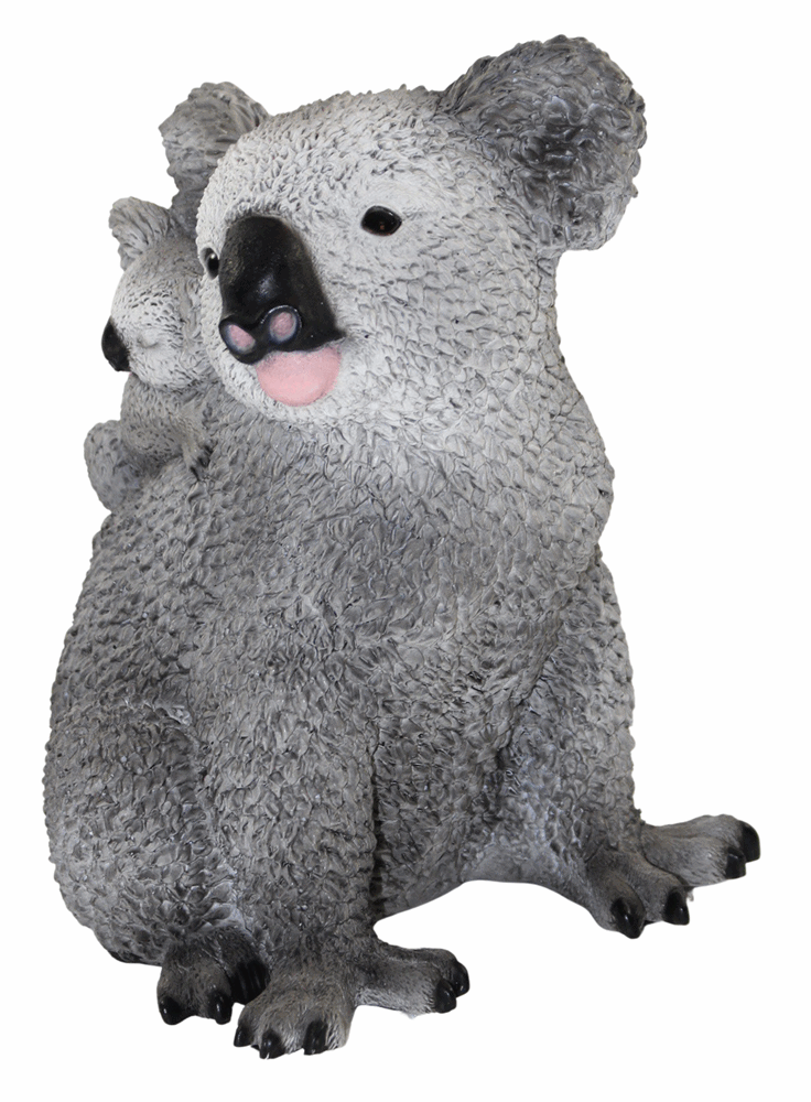 Dekofigur Koala Koalafigur Koalabär mit Baby auf dem Rücken Kollektion Castagna aus Resin H 23 cm