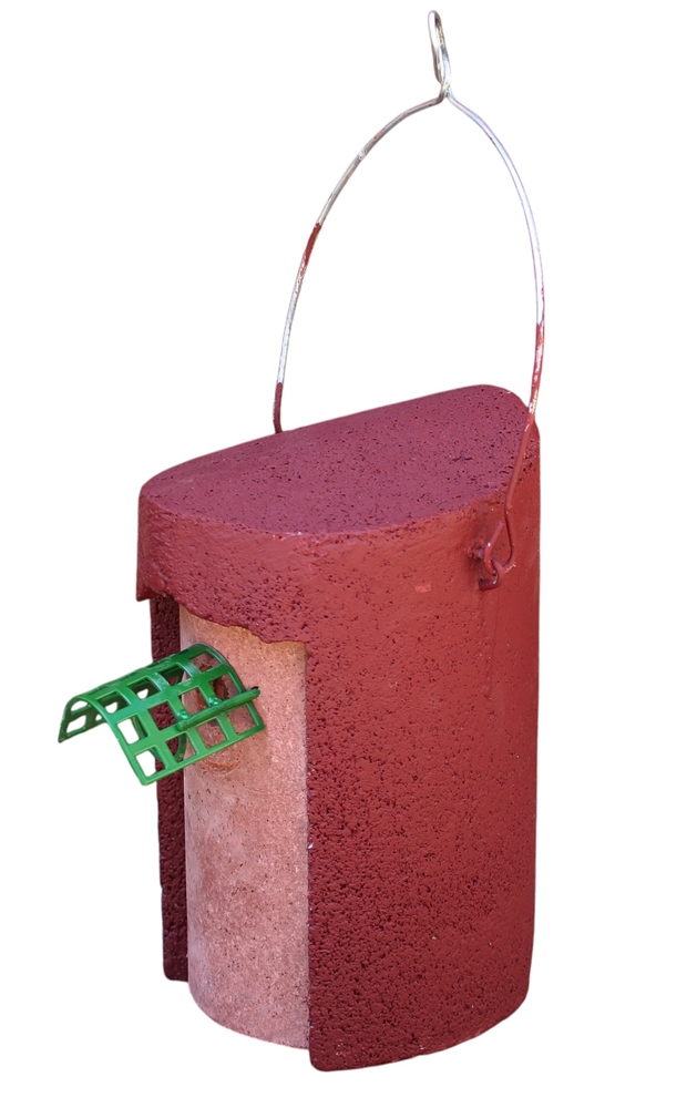 Nisthöhlen 2-er Set rot: Typ 1B mit 26 mm Flugloch + 2GR-WBS mit integriertem Räuberschutz