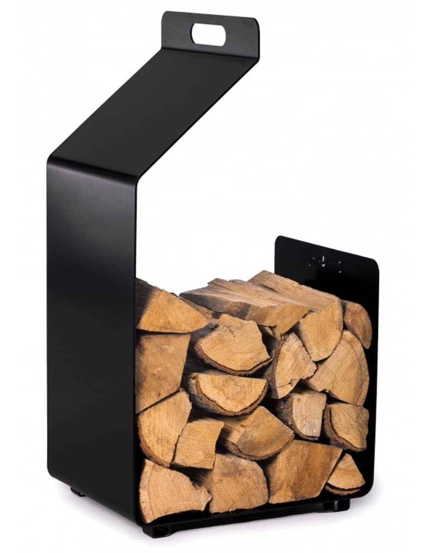 Kaminholzregal "Segal" H 74 cm Holzregal für Kaminholz Kaminholzablage aus Stahl Kaminholzständer