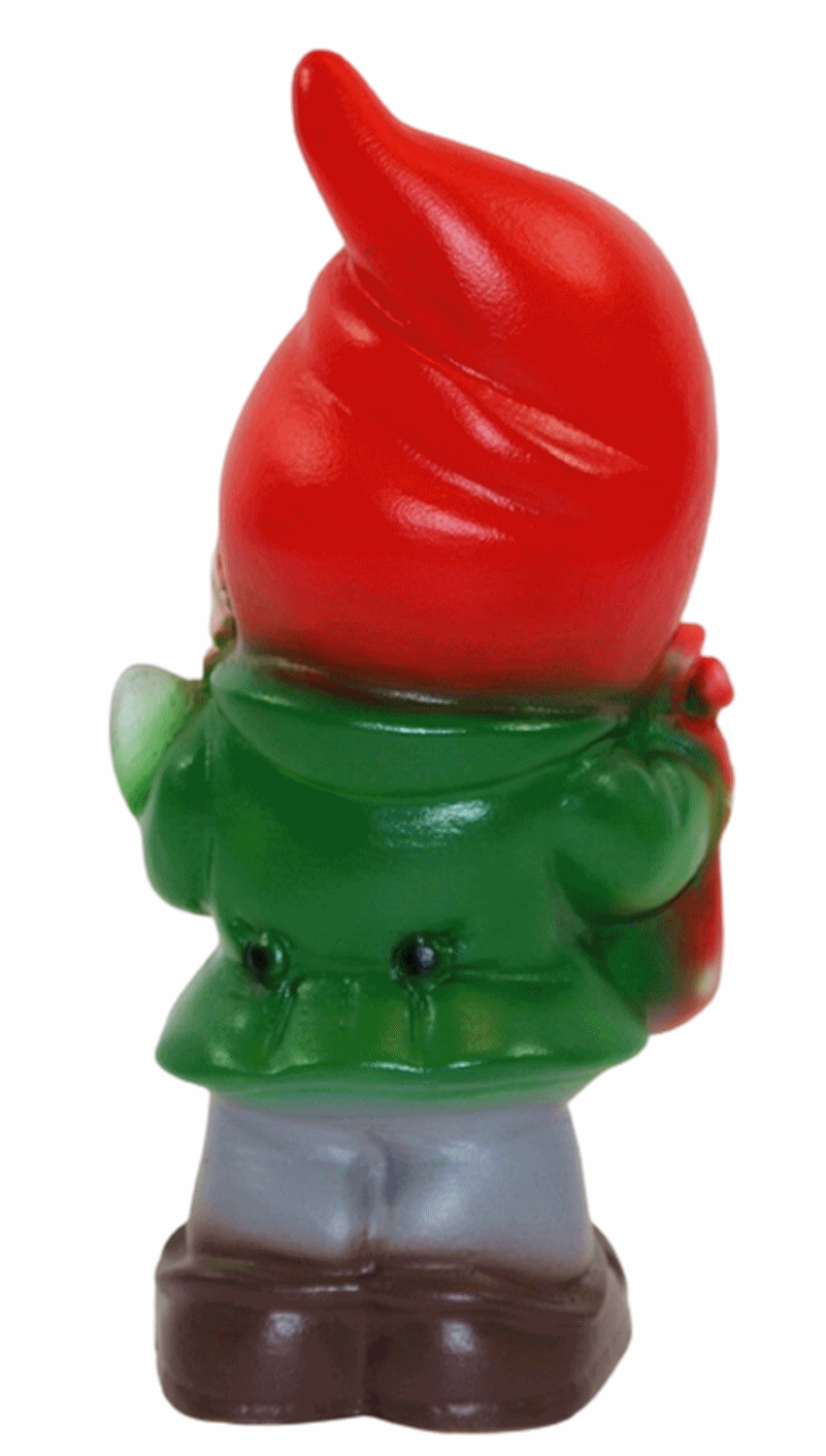 Deko Figur Zwerg H 20 cm Gartenzwerg Waldarbeiter mit Axt stehend Gartenfigur aus Kunststoff