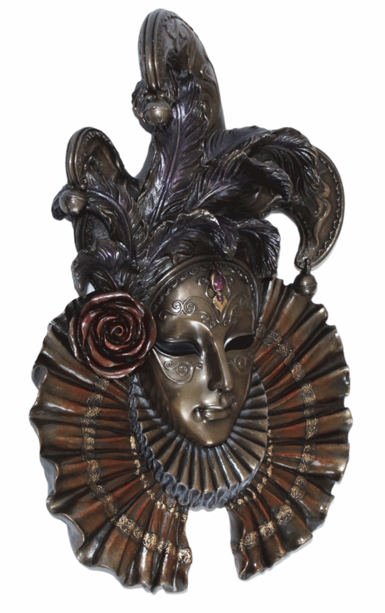 Venezianische Maske "Il Giullare" Der Hofnarr H 31 cm Maske Wanddekoration