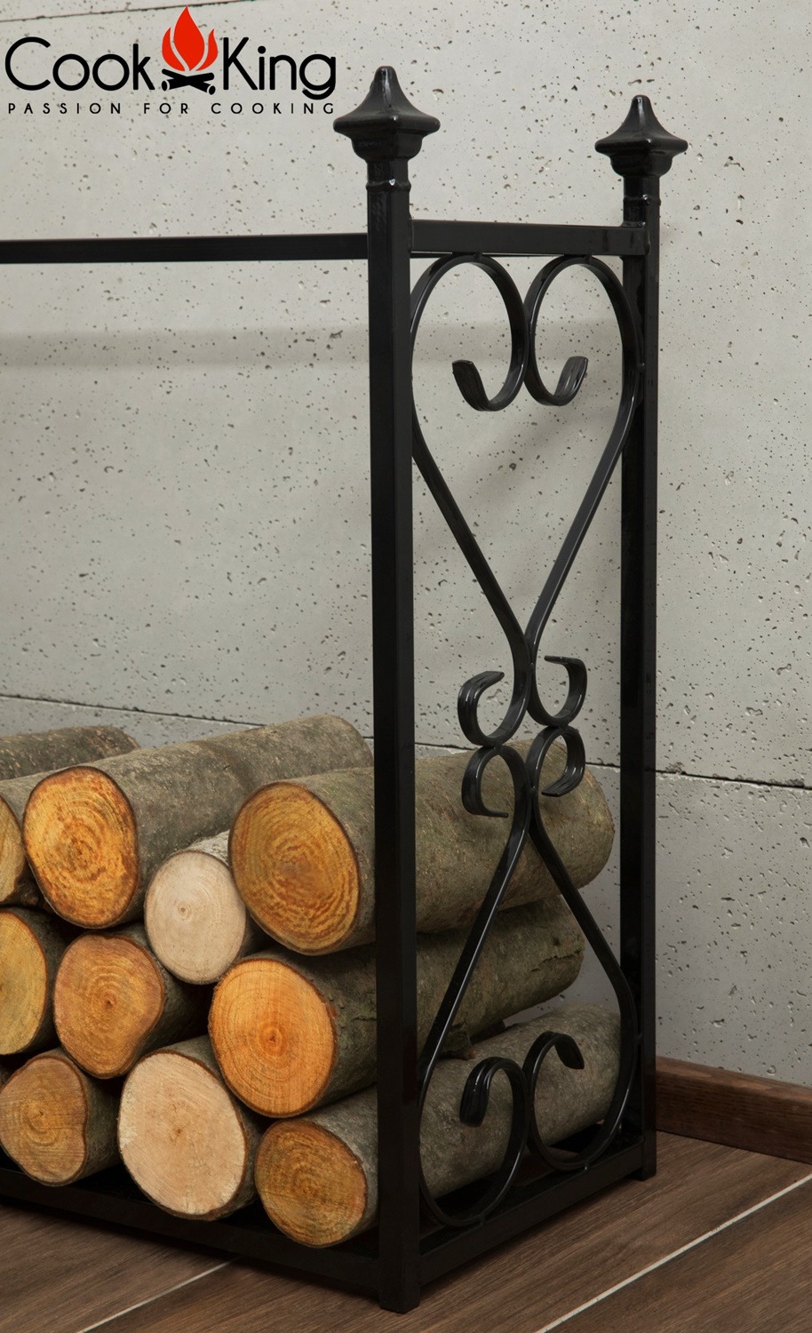 Kaminholzregal "Aldi" Breite 90cm Holzregal für Kaminholz Kaminholzablage aus Stahl Kaminholzständer