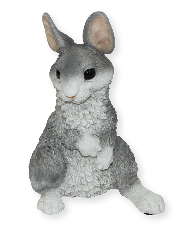 Deko Figur Hase grau sitzend Kollektion Castagna aus Resin/ Kunststein H 22 cm Tierfigur
