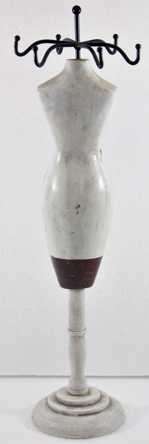 Schmuckbüste Beauty Figur Deko Modefigur Nostalgiefigur Weißes Torso mit New York Schriftdruck