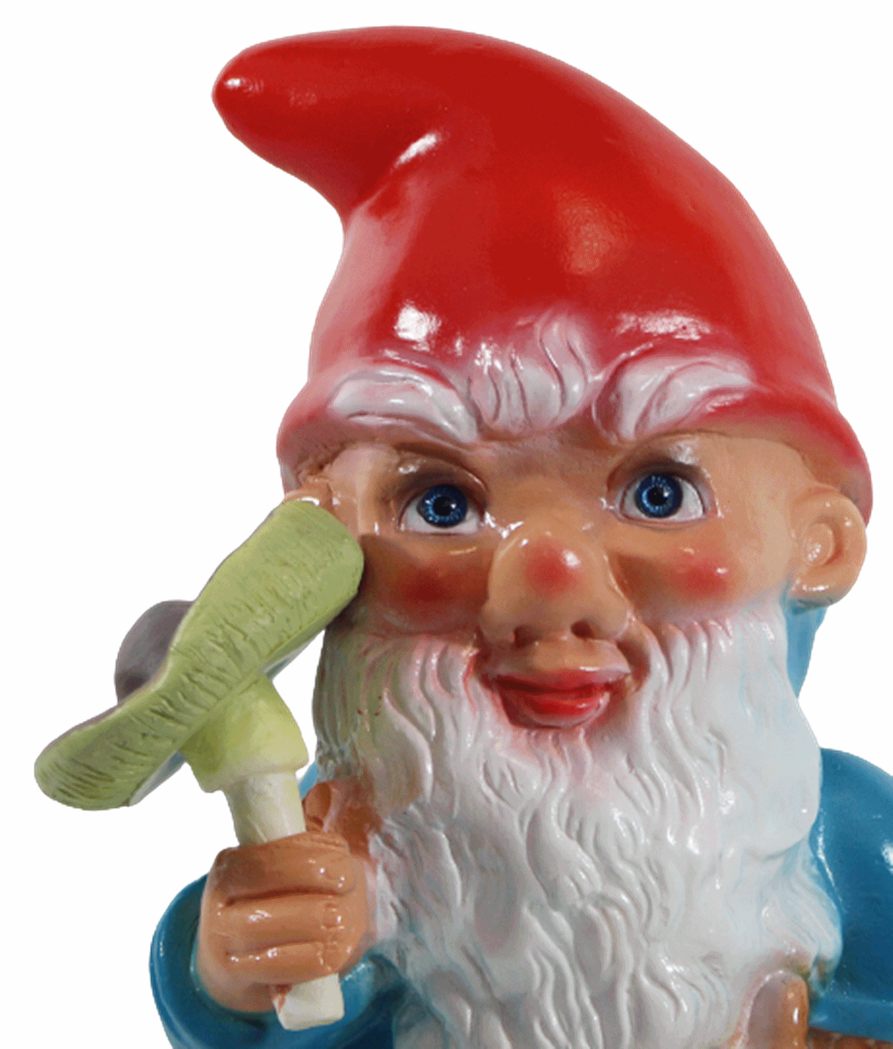 Gartenzwerg Deko Garten Figur Zwerg Pilzsammler sitzend mit Pilz und Pilzkorb aus Kunststoff H 30 cm