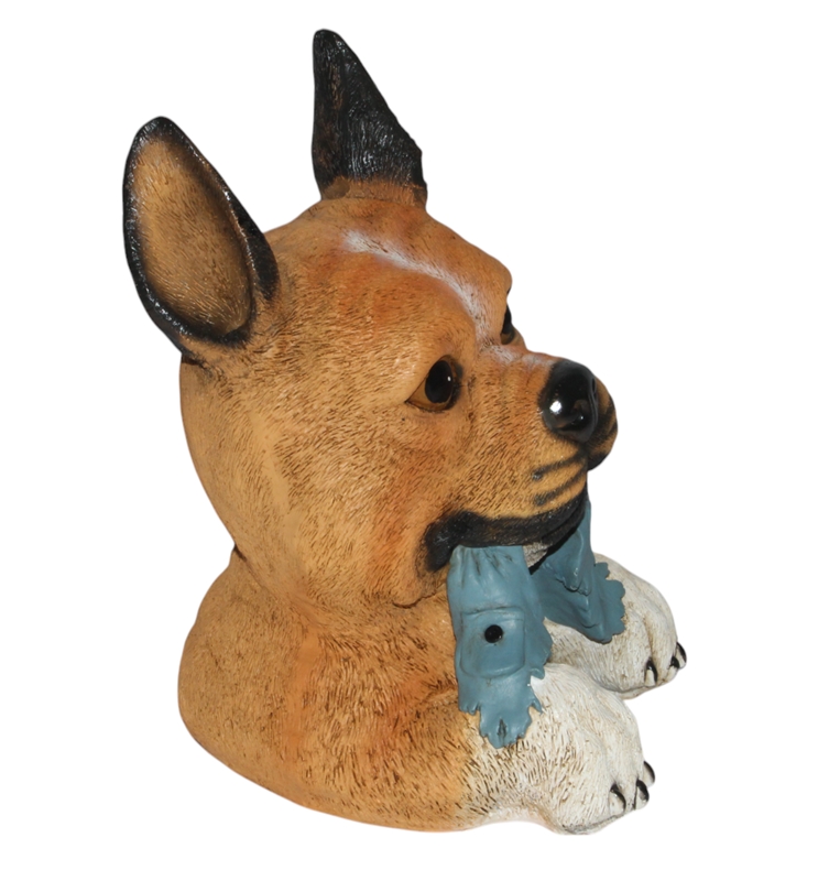 Dekofigur Hundeskopf Höhe 28 cm Hund Figur Gartenfigur aus Kunstharz