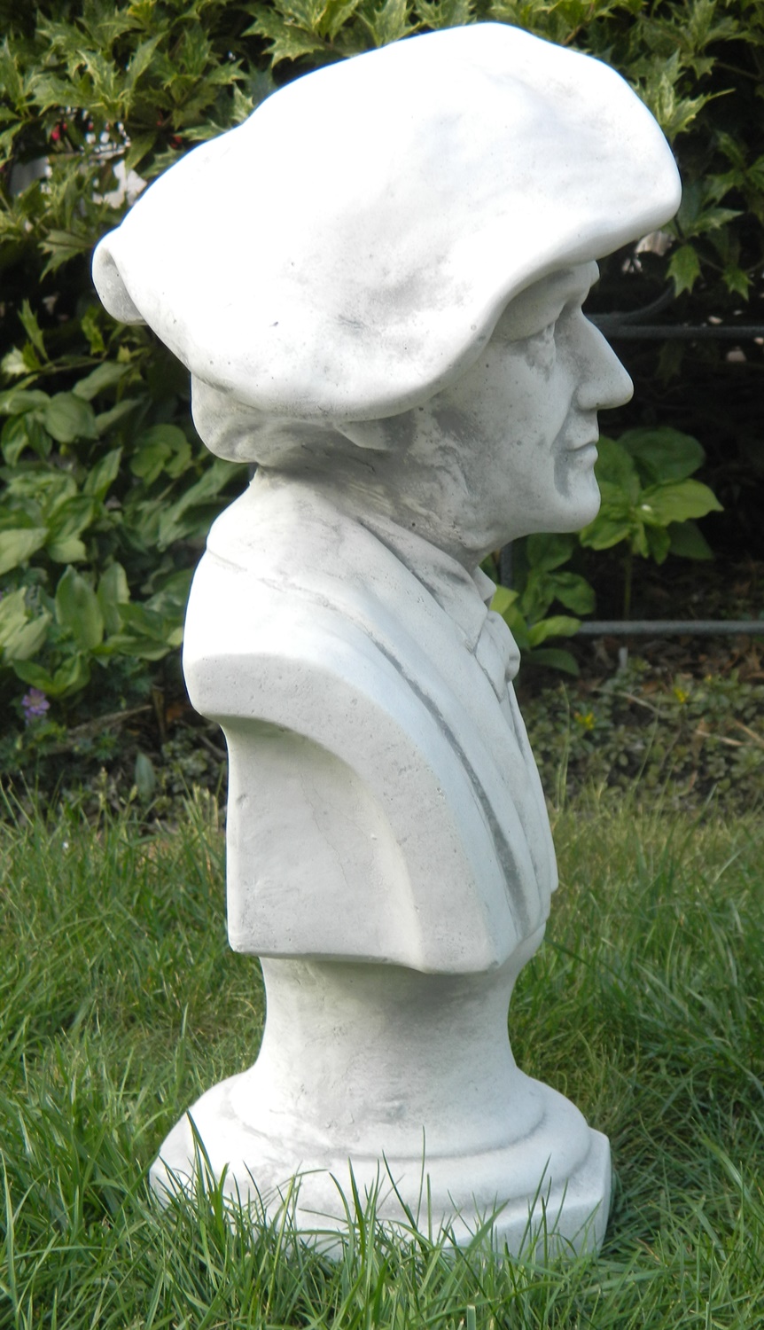 Beton Figur Statue Büste Komponist Richard Wagner H 44 cm Dekofigur und Gartenskulptur