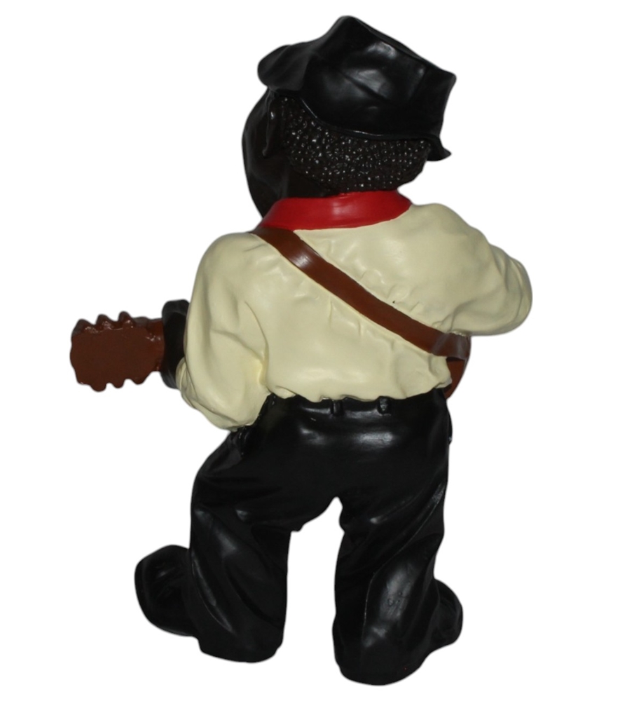 Deko Figur Jazz Musiker Figur Gitarrist H 45 cm Dekofigur Band Musiker mit Gitarre aus Kunstharz