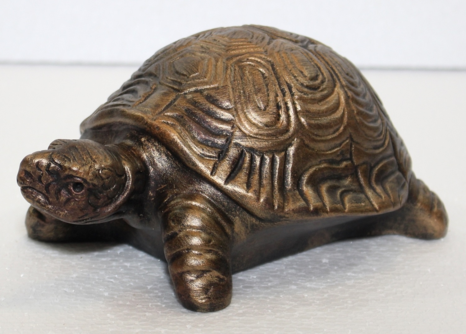 Deko Figur Schildkröte klein H 9 cm Kupfer-Antik aus Kunststoff