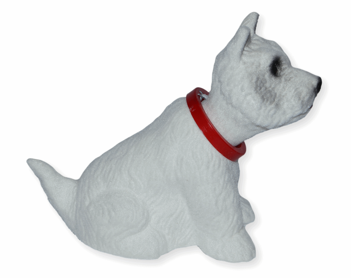 Wackel Figur West Highland White Terrier Wackelfigur H 12,5 cm weiß klein Dekofigur mit Wackelkopf