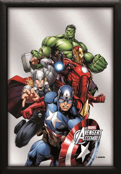 Set: 2 Spiegelbilder Avengers Marvel Film Deko Bild 30x20 cm Wandbilder Hinterglasdruck mit Rahmen