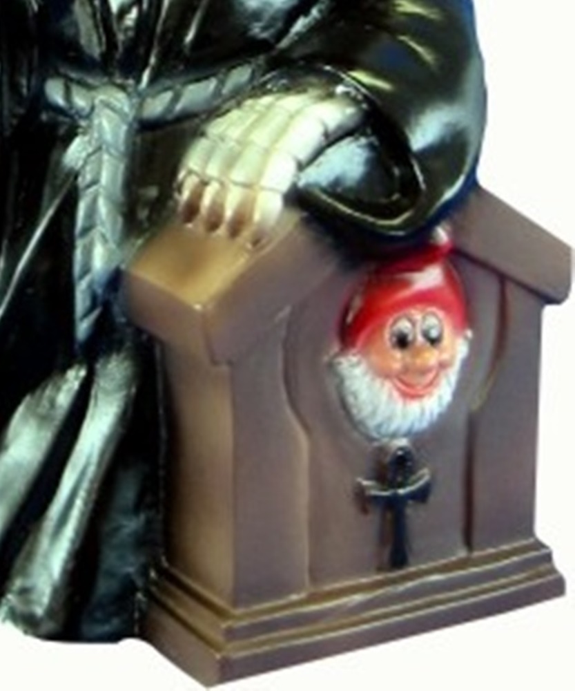 Gartenzwerg Sensenmann Figur Zwerg Tod mit Sense H 34 cm aus Kunststoff