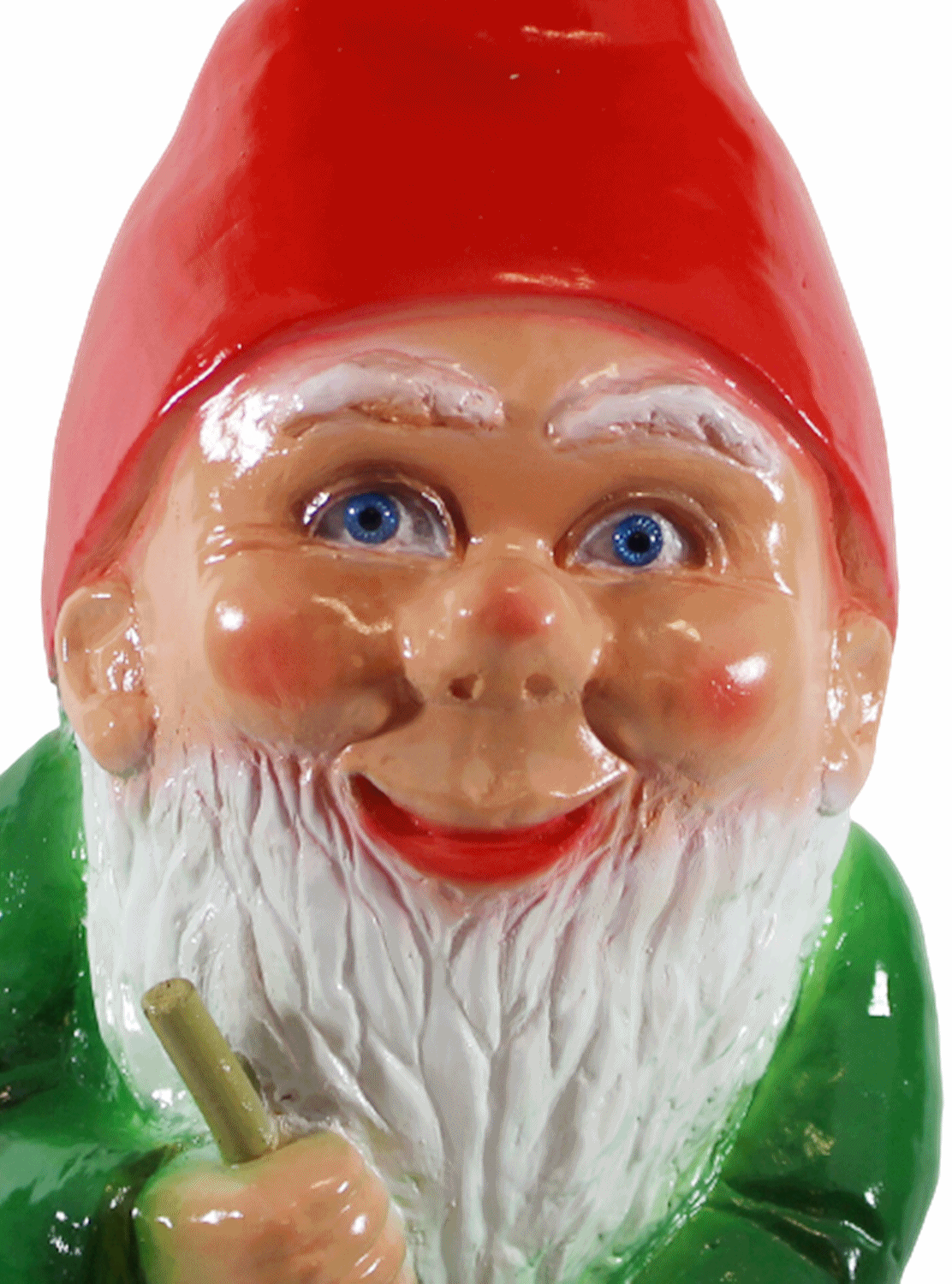 Gartenzwerg Deko Garten Figur Zwerg Gärtner stehend mit Rechen in der Hand aus Kunststoff H 45 cm