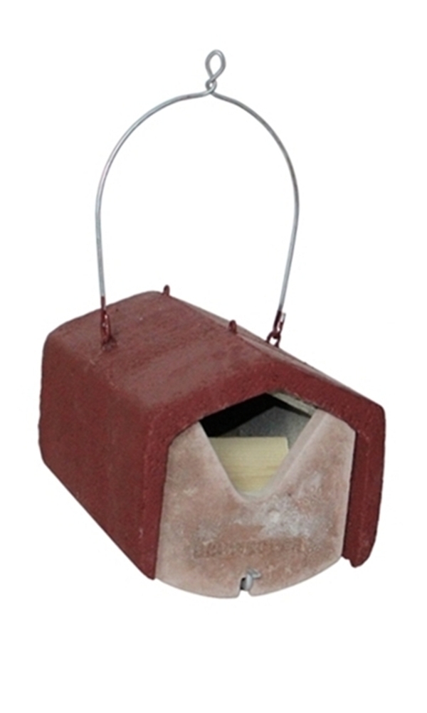 Nisthöhlen-Set für Gartenvögel - 3 räubersichere Vogelhäuser in Rot 2HW, 3SV, 2GR-WBS