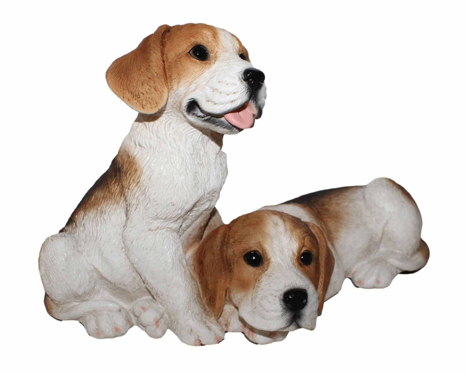 Deko Figur Hunde britische Beagle Welpen und Mutter Kollektion Castagna aus Resin H 20-31 cm
