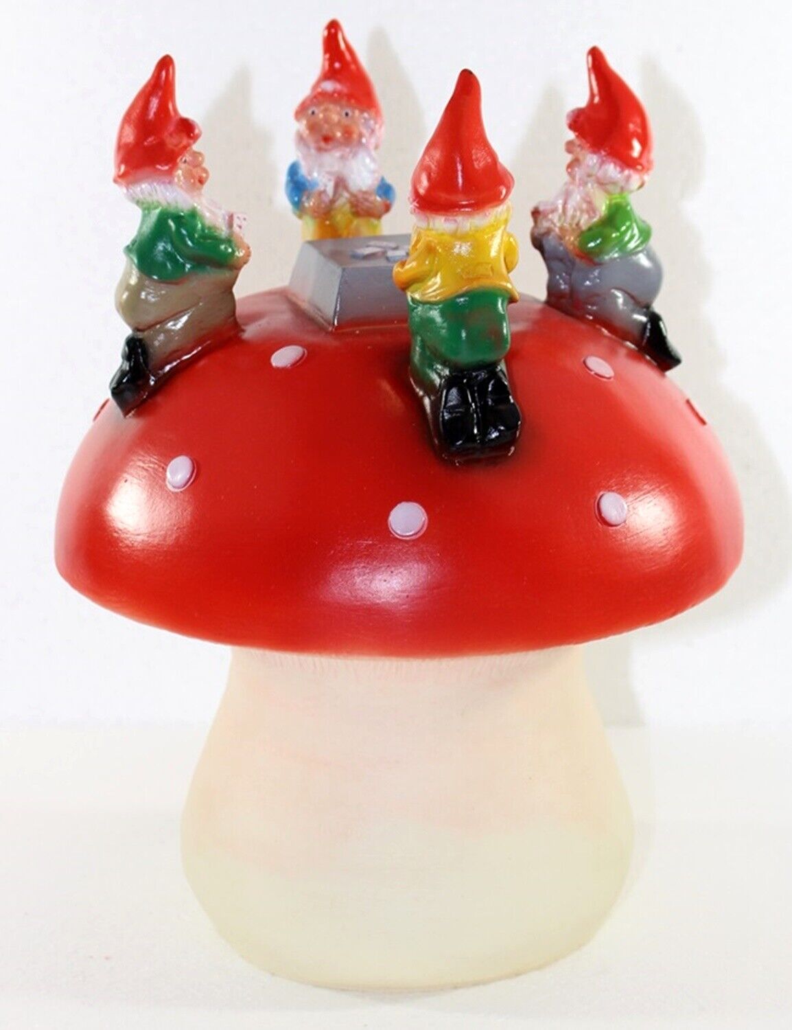 Deko Figur Zwerge 4 kleine Gartenzwerge auf Pfiffer kniend H 31 cm Gartenfigur aus Kunststoff