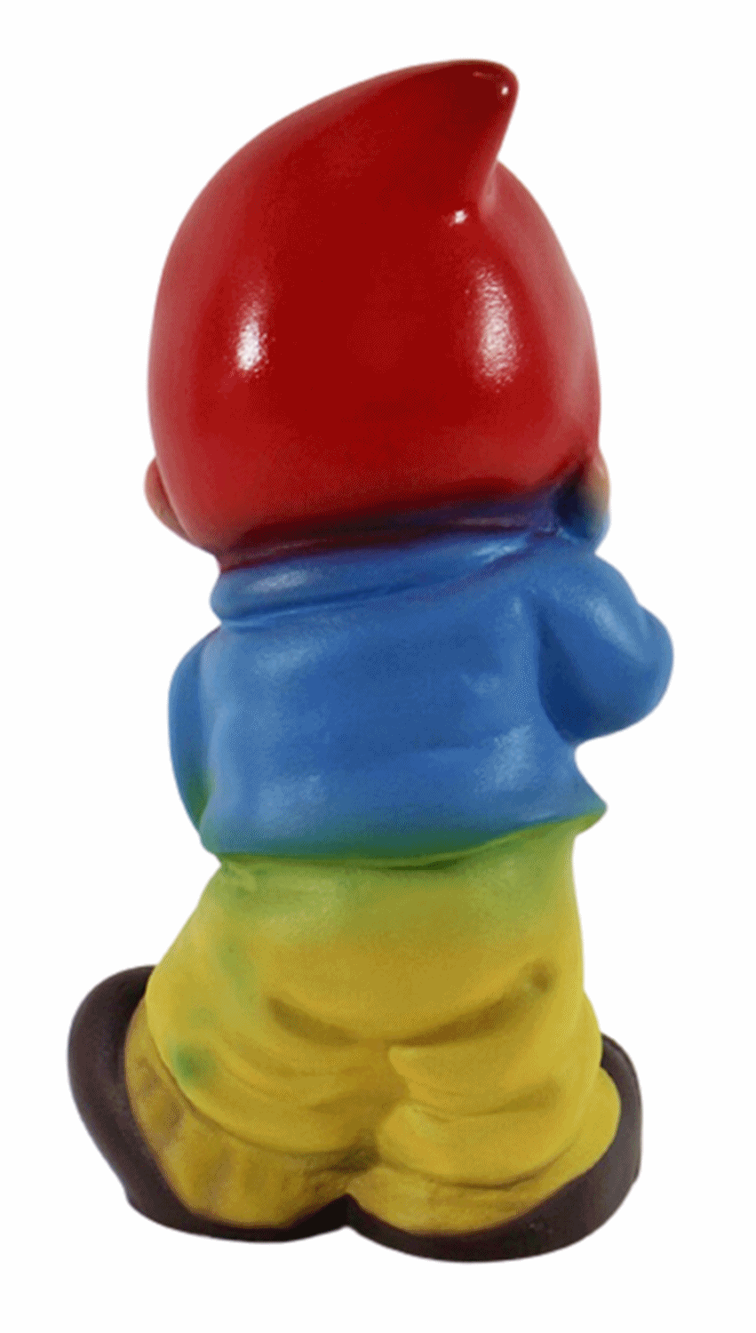 Gartenzwerg Deko Garten Figur Zwerg Gärtner mit Spaten stehend aus Kunststoff Höhe 19 cm