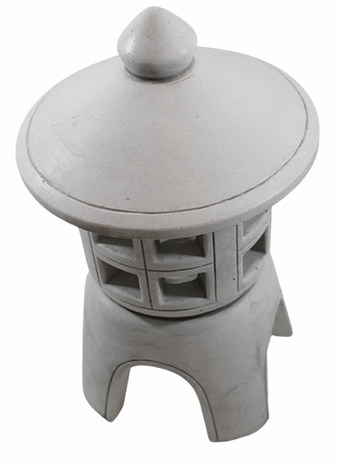 Beton Figur japanische Laterne H 32 cm Gartenskulptur Steinlaterne 2-teilig für Teelicht geeignet