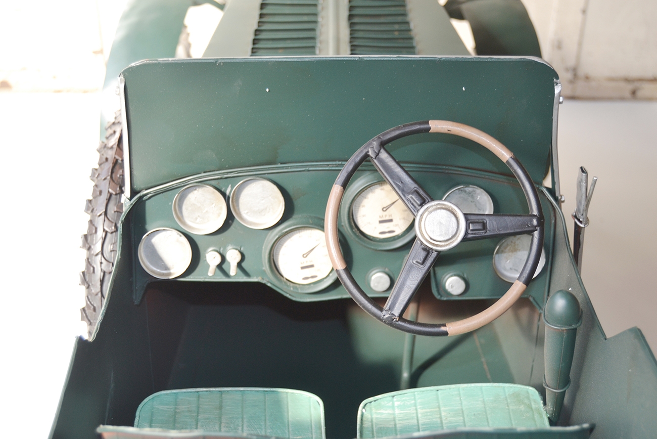 Blechauto Nostalgie Modellauto Oldtimer Automarke Bentley Blower Roadster Modell aus Blech L 140 cm