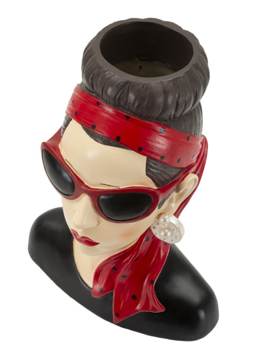 Dekofigur Büste elegante Dame Hollywood stillvolle Skulptur als Vase nutzbar Frauenbüste H 27 cm