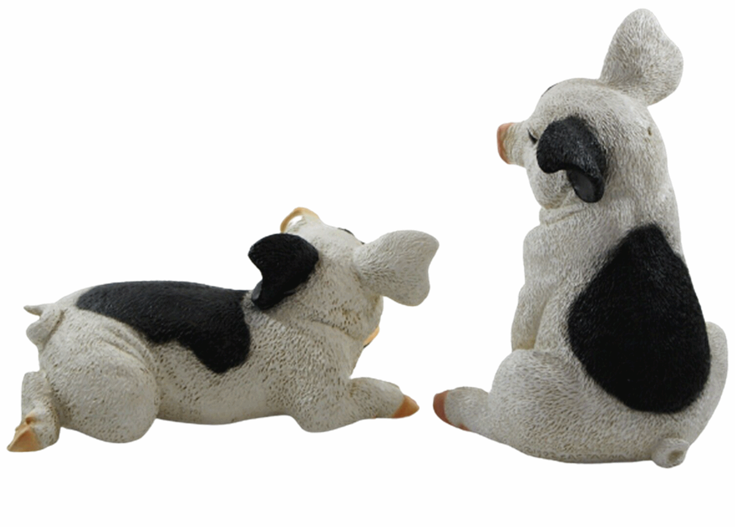 Dekofigur Tierfigur Ferkel Schweinchen 2-er Satz gefleckt Kollektion Castagna aus Resin H 10-22 cm