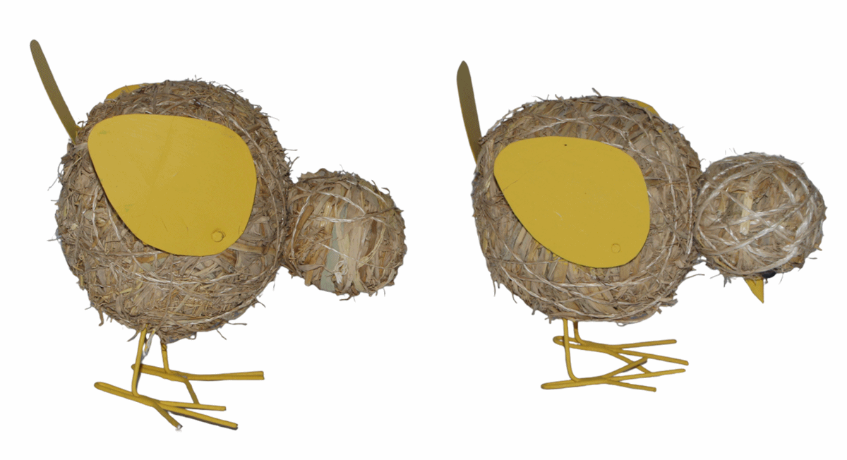 Deko Heu Figur Küken Heuküken Höhe 14-17 cm Osterdeko aus Naturmaterial zum Basteln Heudeko