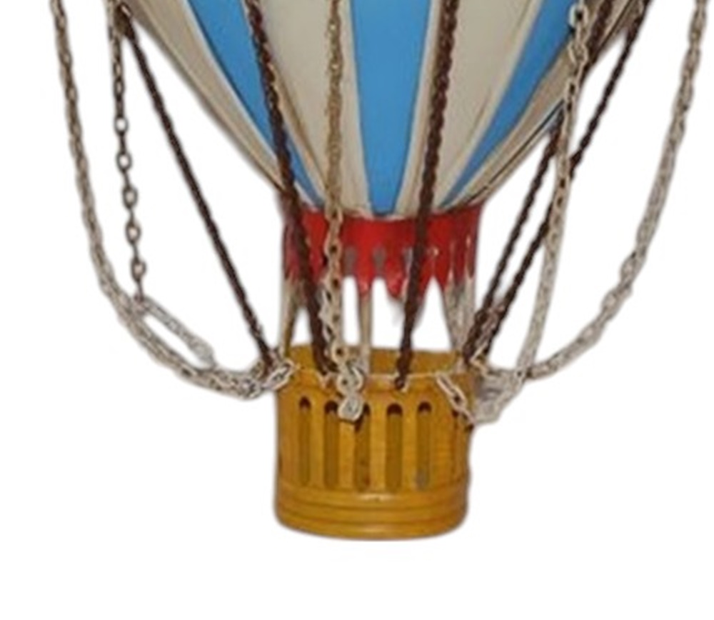 Nostalgie Heißluftballon Wandmodell Oldtimer Modell Wandaufhängung Luftfahrzeug aus Blech H 34 cm