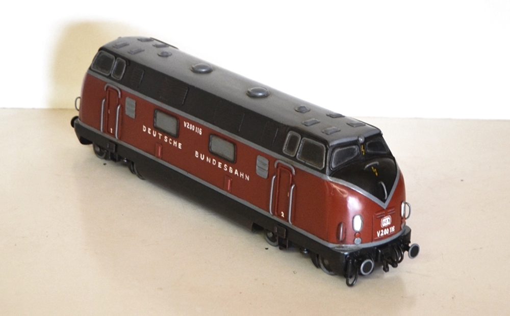 Blechmodell Nostalgie Diesellok V 200 166 Lokomotive Länge 37 cm Oldtimer Modelllokomotive aus Blech