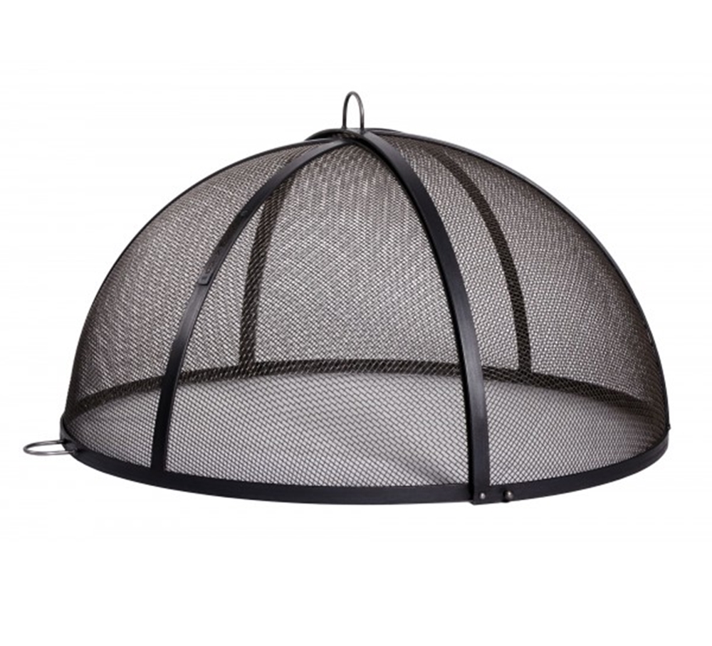 Aufklappbarer Funkenfang für Feuerschalen Ø 59 cm Feuerstellengitter Funkenschutz aus Stahl