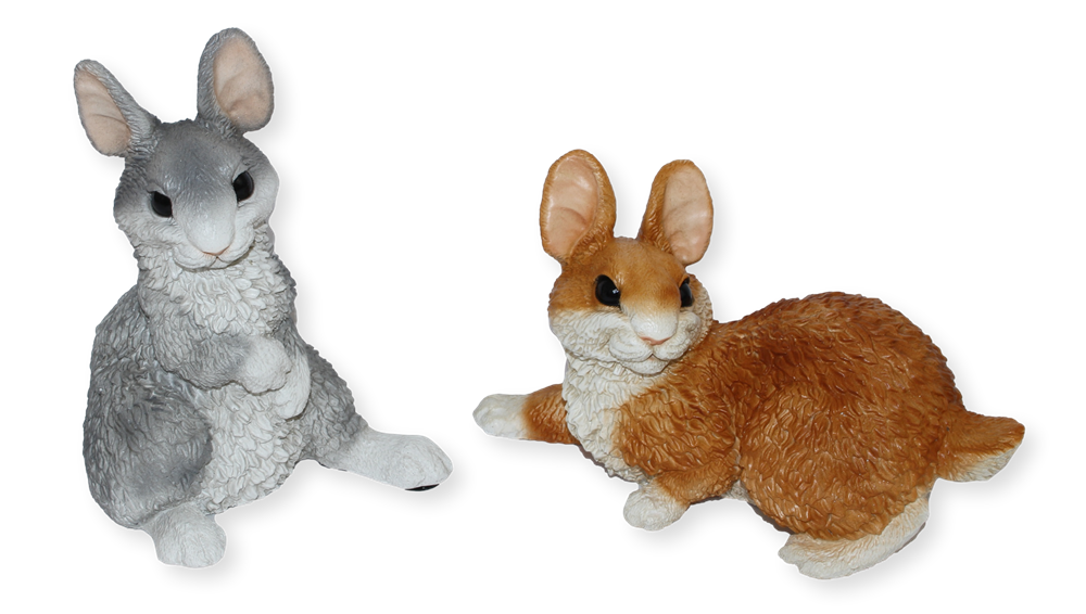 Deko Figur Hasen sitzend und liegend Kollektion Castagna aus Resin/ Kunststein H 16-22 cm Tierfigur