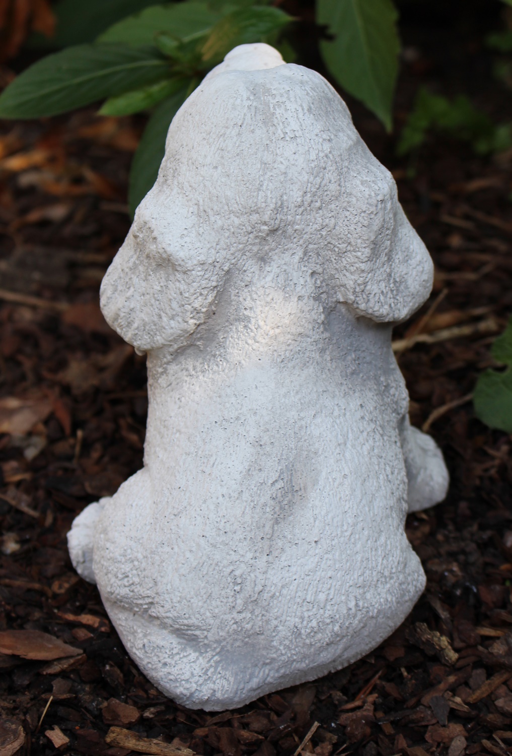 Beton Figur Hund Welpe sitzend H 18 cm Dekofigur klein Gartenfigur