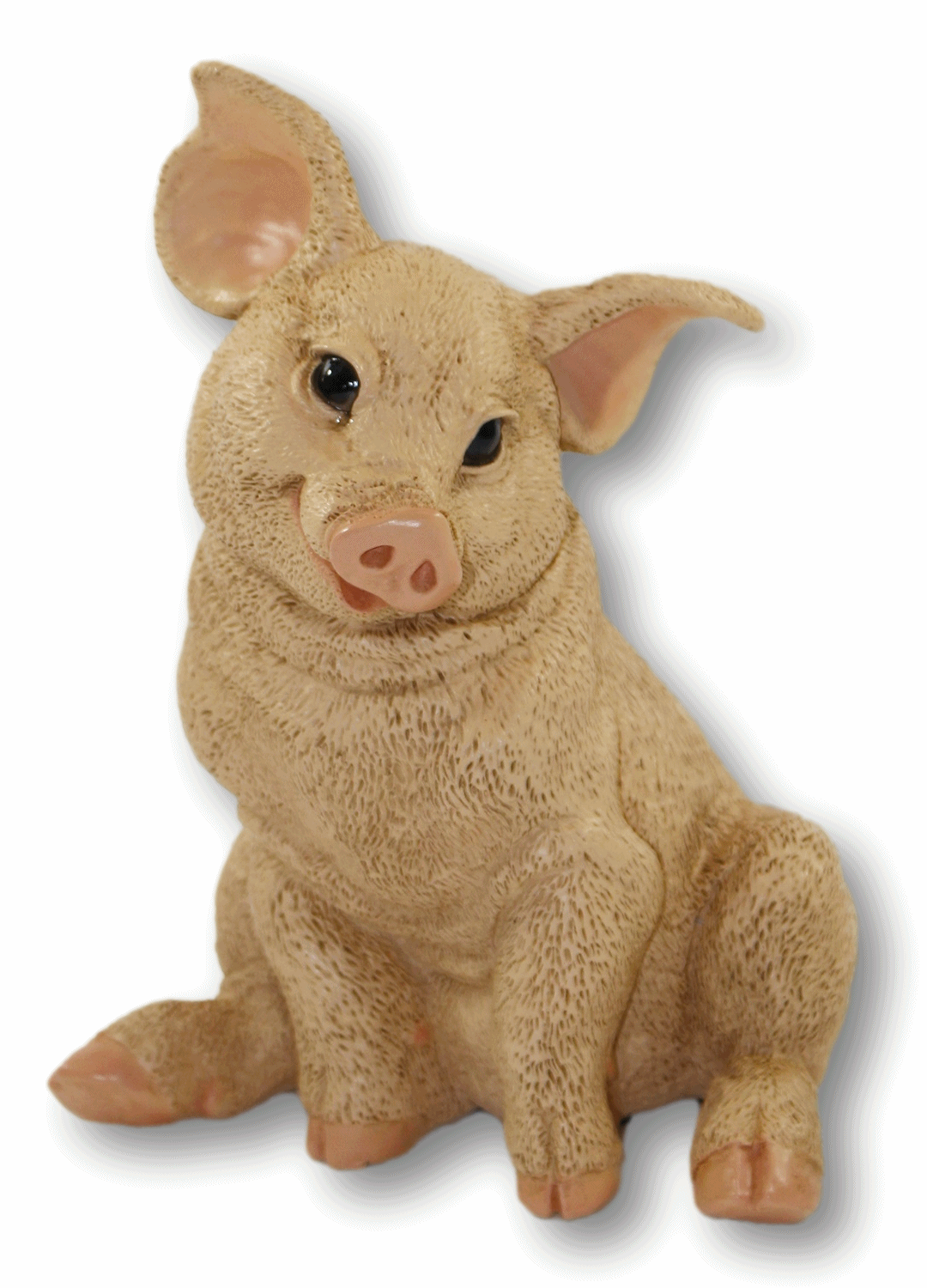 Dekofigur Tierfigur Schwein Ferkel Schweinchen sitzend natur Kollektion Castagna aus Resin H 22 cm