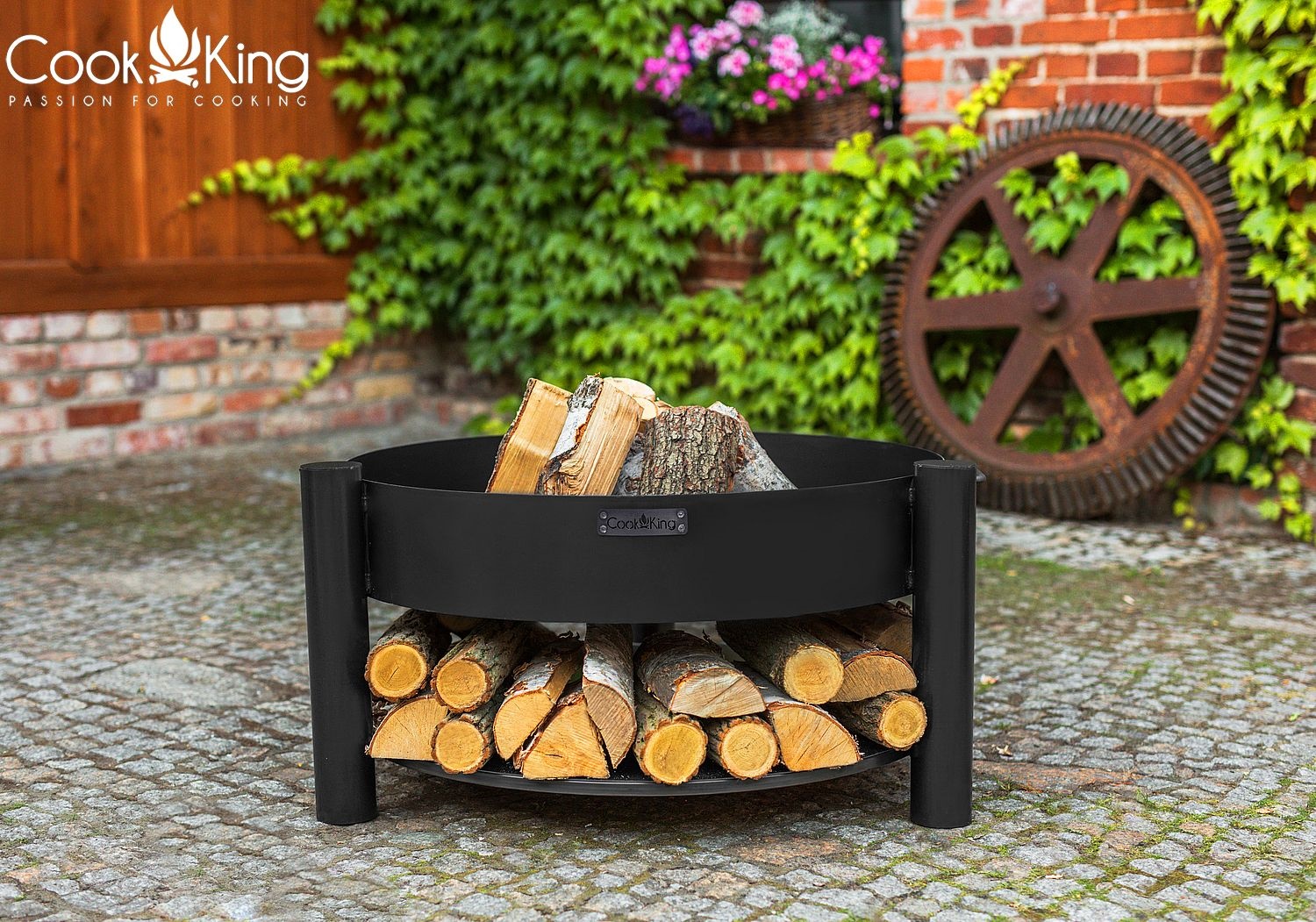 Feuerschale "Montana" Ø 60 cm Feuerstelle für Garten aus Stahl Feuerkorb als Wärmequelle oder Grill