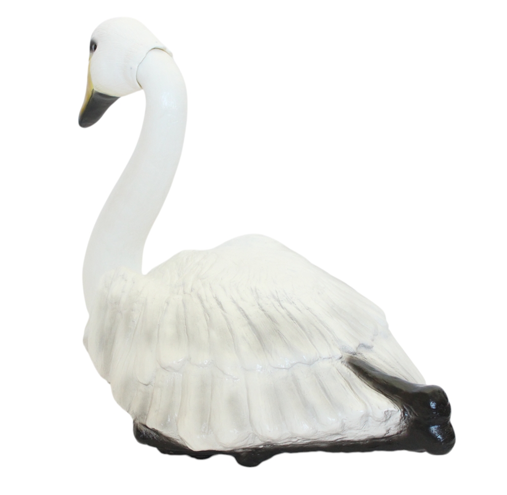 Schwan schwimmend Länge 52 cm Teichfigur & Gartenfigur aus Kunststoff, Deko für Garten & Teich