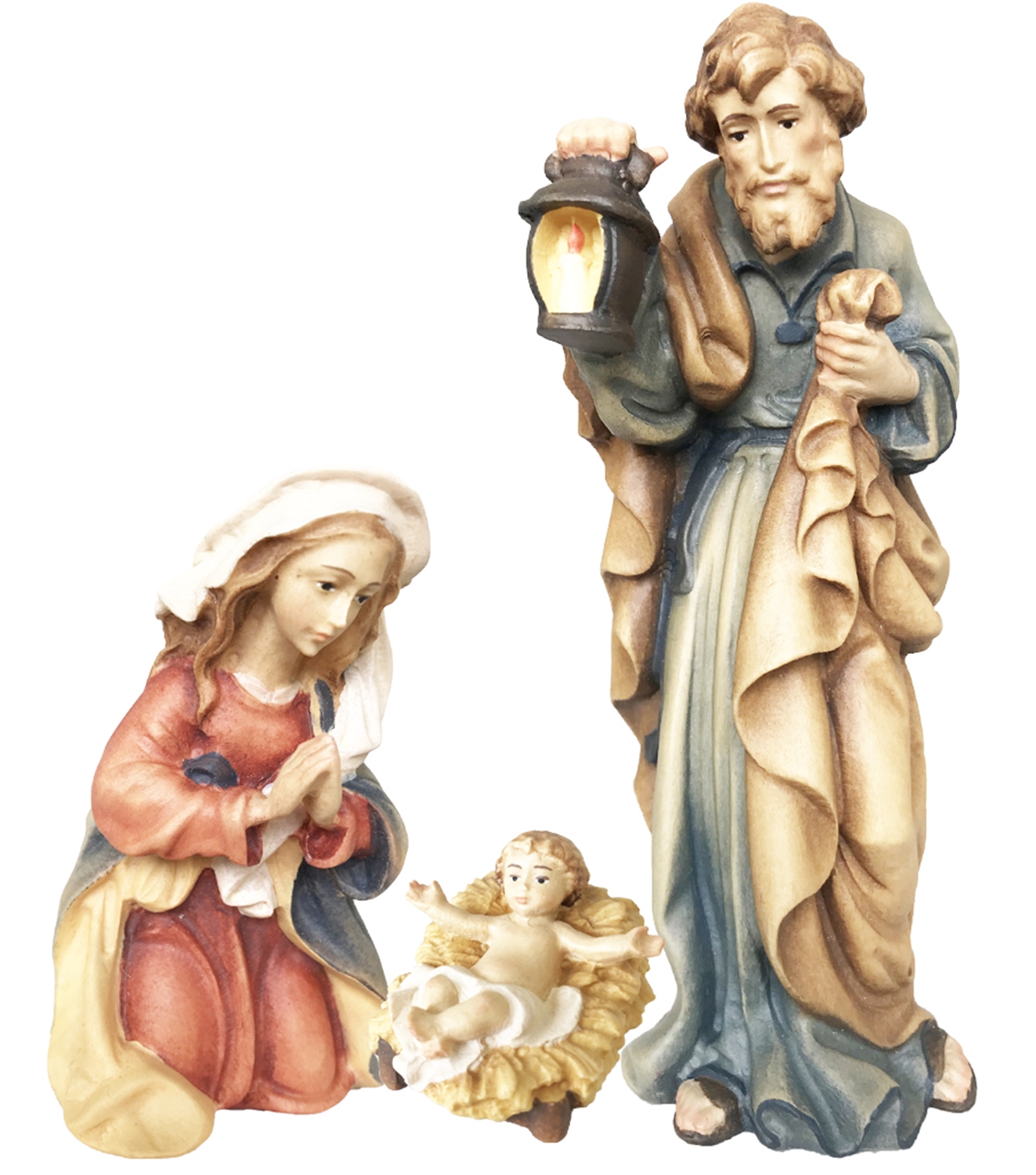 Krippe mit Krippenfiguren Matteo Kollektion Heilige Familie Heiligenfigur Holzfigur Holzstatue