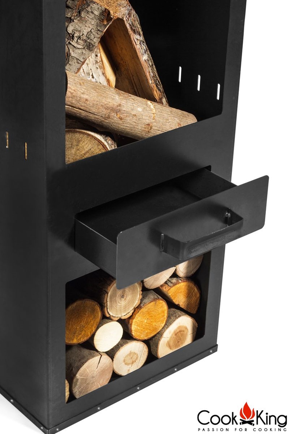 Gartenkamin "Rosa" Gartenofen H 150 cm zum Heizen und Grillen Terrassenofen aus Naturstahl Kamin