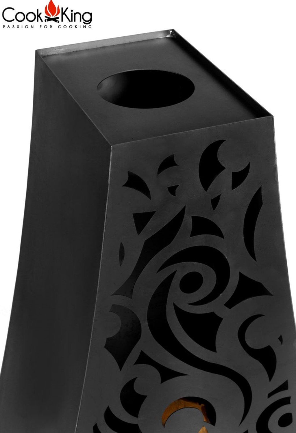 Gartenkamin "Hawana" Gartenofen H 108cm zum Heizen und Grillen Terrassenofen aus Naturstahl Kamin