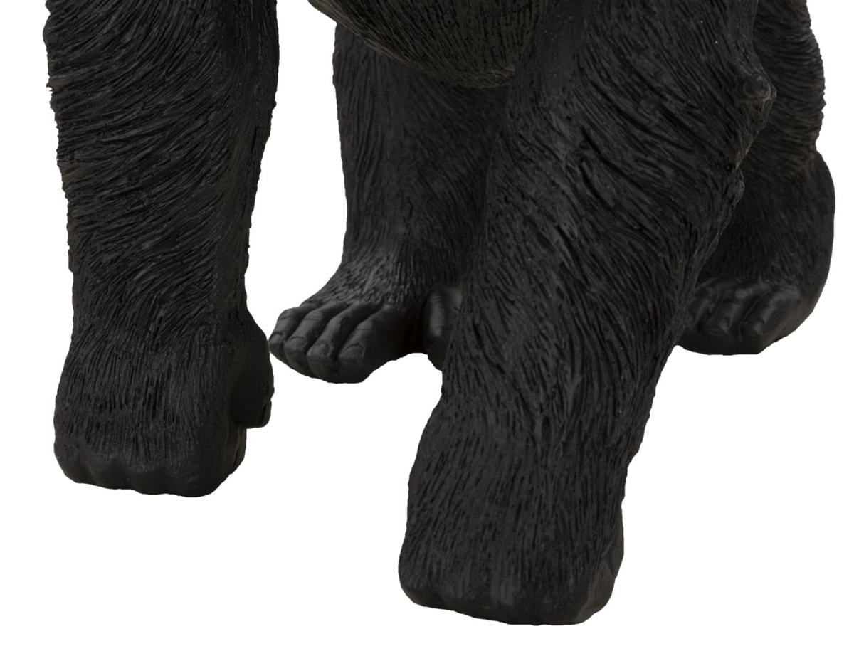 Dekofigur Gorilla stehend auf vier Pfoten Tierfigur in Schwarz Fell fein strukturiert H 37,5 cm