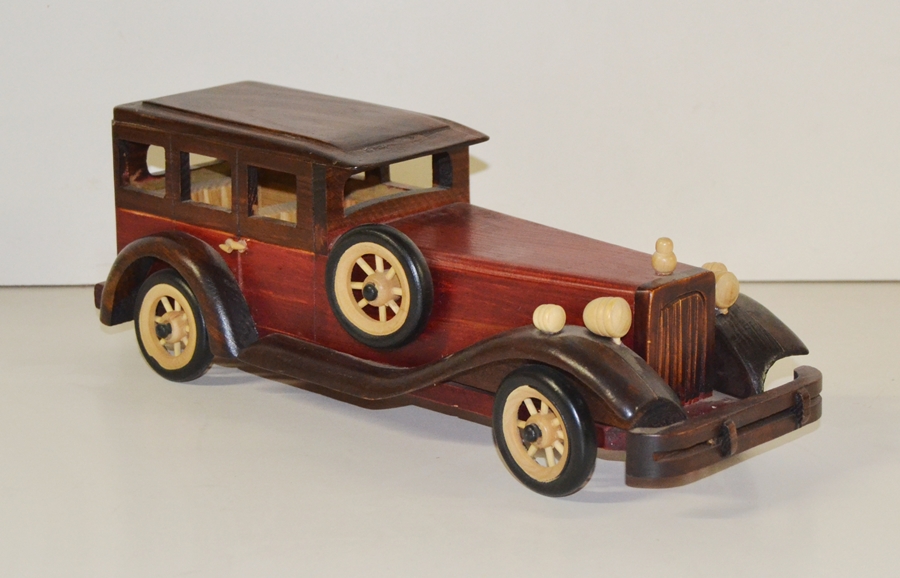 Holzauto Nostalgie Modellauto Oldtimer L 37 cm Nostalgisches Modellwagen aus Holz
