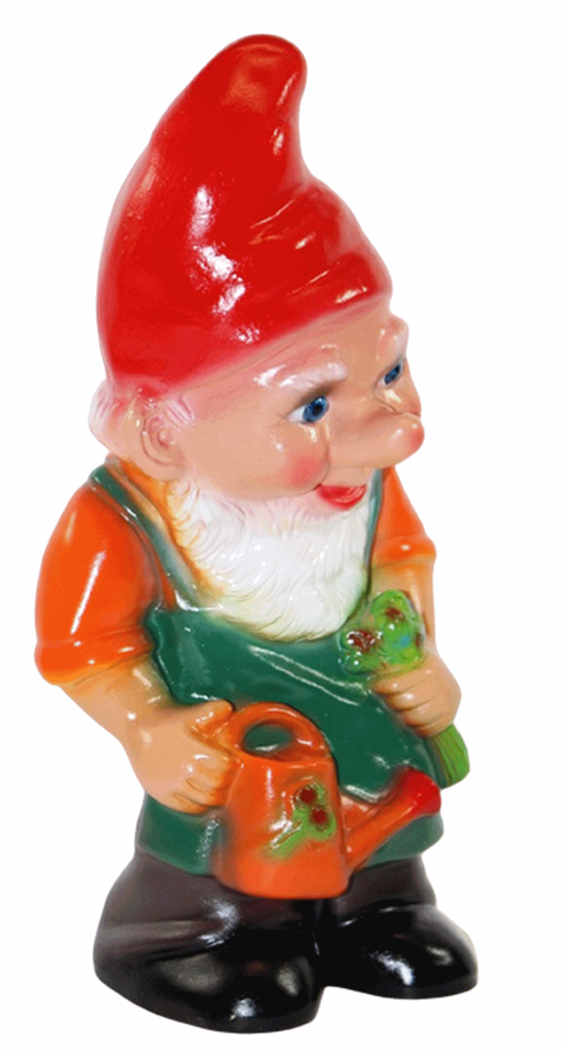 Deko Figur Zwerg H 28 cm Gartenzwerg stehend mit Gießkanne Gartenfigur aus Kunststoff