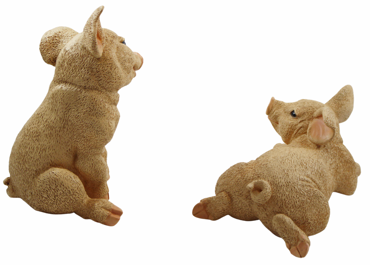 Dekofigur Tierfigur Ferkel Schweinchen 2-er Satz natur Kollektion Castagna aus Resin H 10-22 cm