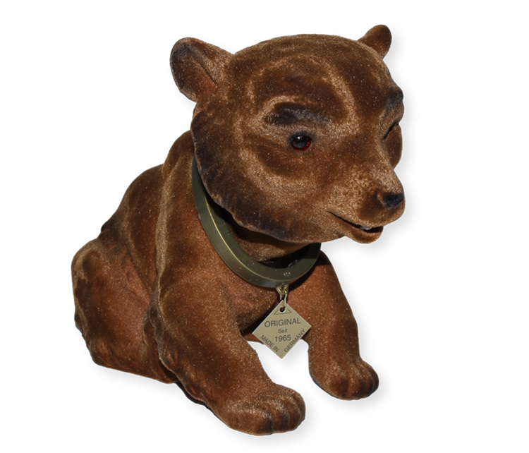 Wackel Figur Braunbär Wackeltier H 18 cm groß sitzend Dekofigur mit Wackelkopf