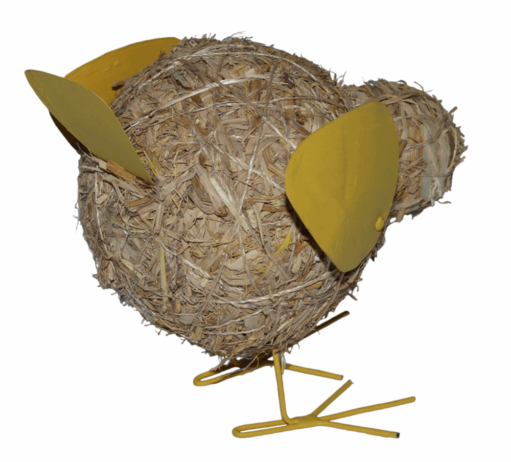 Deko Heu Figur Küken Heuküken H 14 cm Osterdeko Tierfigur aus Naturmaterial Heu zum Basteln Heudeko
