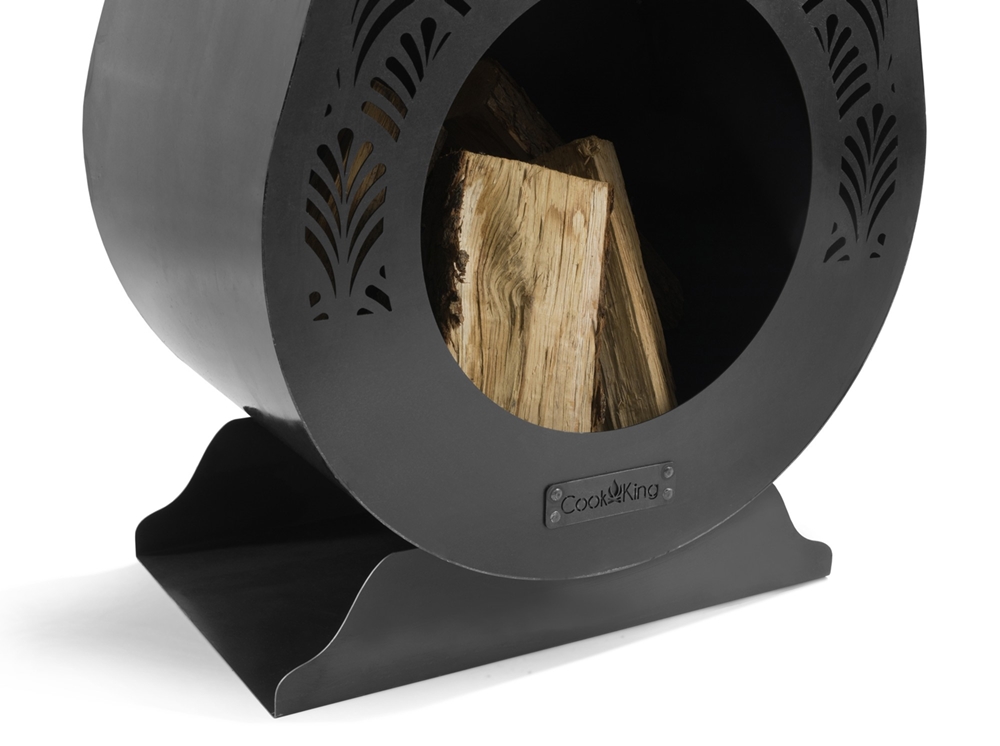 Gartenkamin "Ankara" Gartenofen H 108cm zum Heizen und Grillen Terrassenofen aus Naturstahl Kamin