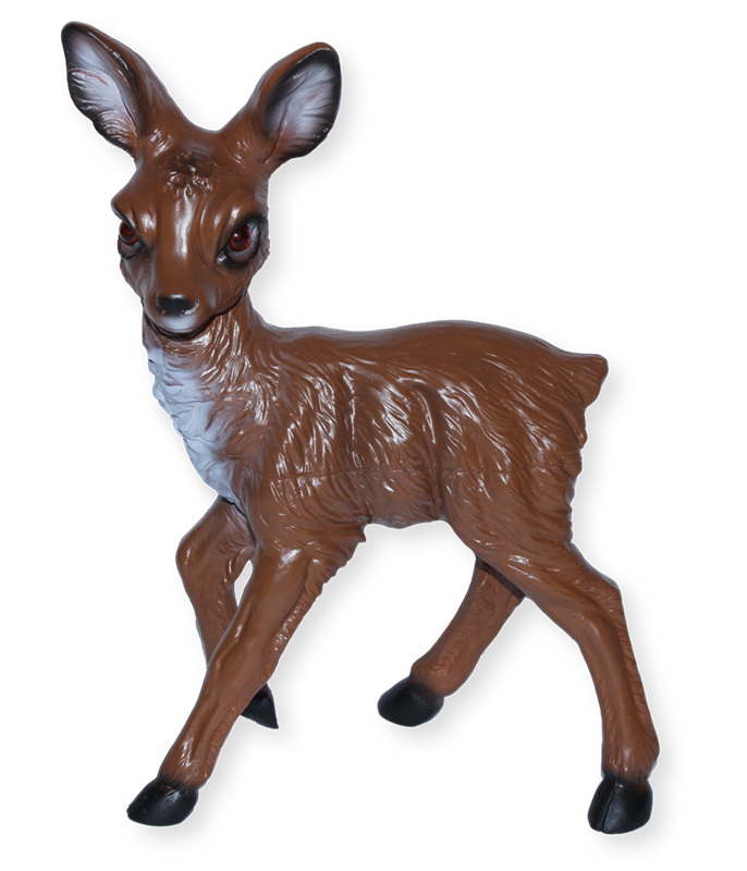 Deko Garten Figur Dekofigur Reh H 34 cm stehend Rehkitz Gartenfigur Tierfigur aus Kunststoff