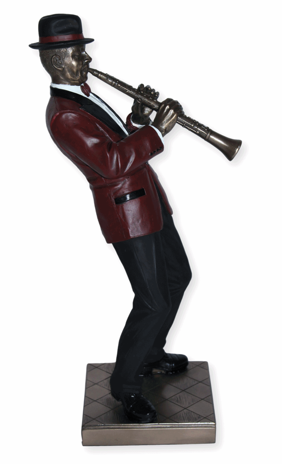 Deko Figur Jazz Musiker Klarinettisten H 30 cm Jazz Band Dekofigur mit Klarinette