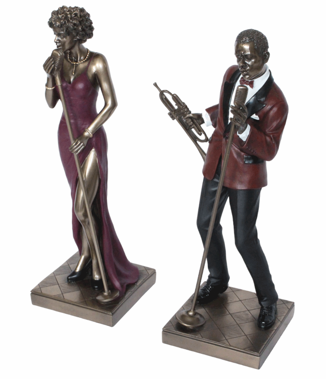 Deko Figuren Jazz Musiker Sänger und Sängerin H 29-30 cm Dekofigur Jazz Band Musiker